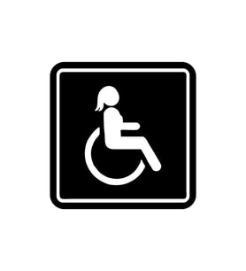 Engeli Arabası ve Engelli Erkek Araba İşareti Sticker