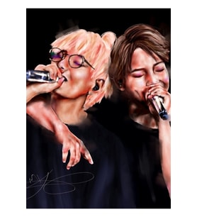 V & Jimin Bts Tablo Ahşap Poster Dekoratif Kod4186