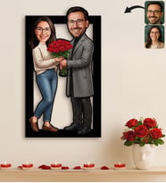 BK Gift Kişiye Özel Sevgili Karikatürlü 3D Ahşap Tablo -31, Fotoğraftan Karikatür, Sevgililer Günü Hediyesi, Ev Hediyesi