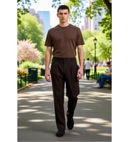 Erkek Moda Baggy Fit Boru Paça Pantolon Düz Desen Günlük Kombinler Kullanım