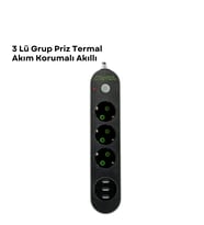 3 Usb Portlu Üçlü Priz Cxe103