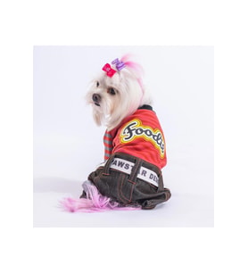 Pawstar Kedi ve KÜÇÜK Köpek Terracotta Foodie Rompers 2XL Sırt38cm Göğüs55cm Boyun34cm