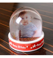 Müzikli Led Işıklı Fotoğraflı Love Kiss & Forever Hediye Kar Küresi (Kırmızı)