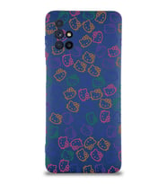 Samsung Galaxy M51 Uyumlu Lansman Kılıf Hello Kitty Tasarımlı İçi Kadife Kapak-Lacivert (Şeffaf)