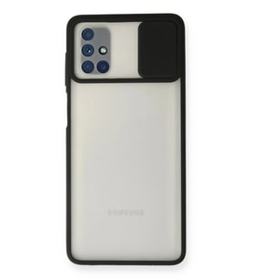 Durukar® Samsung Galaxy M51 Kılıf Palm Buzlu Kamera Sürgülü Silikon - Siyah
