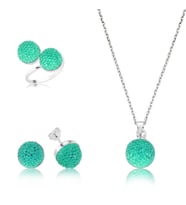 Kristal Taşlı 925 Ayar Gümüş Kadın Set