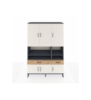 Hyperion Dolap 8 Raflı 2 Çekmeceli 6 Kapaklı 132x44x195 Antrasit-Aytaşı/Çam
