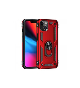 Apple İphone 14 Plus Kılıf Sofya Yüzüklü Silikon Kapak - Kırmızı