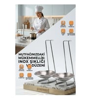 Inox Kepçe Standı - 2 Li Kaşık Kepçe Standı- Profesyonel Şef Tasarımı 722045