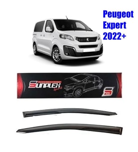 Peugeot Expert Mugen Cam Rüzgarlığı 2022 sonrası 2'li Sunplex (Beyaz)