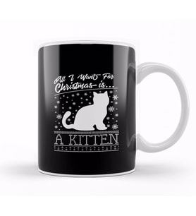 All I Want For Christmas Is A Kitten Knit Pattern Kupa Bardak Porselen
