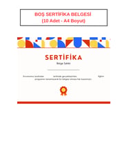 BOŞ SERTİFİKA BELGESİ  (10 Adet - A4 Boyut)