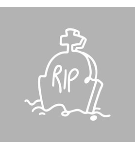 Rip Mezar Taşı Araba Sticker siyah 15x15 CM (Beyaz)
