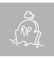 Rip Mezar Taşı Araba Sticker siyah 15x15 CM (Beyaz)