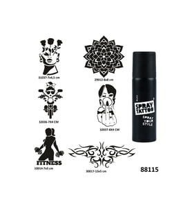 Çılgın Kızlar Spray Tattoo Geçici Dövme Yapma Seti Sprey Dövme Kiti