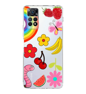 PrintiFy Xiaomi Redmi Note 11 ile Uyumlu 1mm Slim Fit Water Color 5 Baskılı Şeffaf  Kılıf