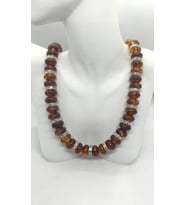 Amber Kahverengi Taş Detaylı Boncuk Kolye (43+4 cm)