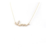 Kişiye Özel Minimal Love Yazılı Kolye 925K Gümüş (Gold)