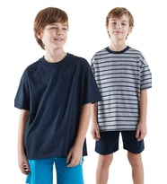 Erkek Çocuk Basic Oversize 2'li T-shirt Takım (Lacivert)