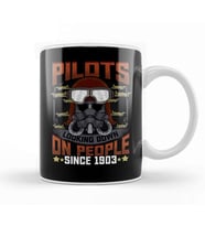 Pilots Looking Down On People Since 1903 Plane Pun Kupa Bardak Porselen
