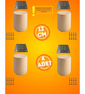 Ahşap Bohem Ayak 12 cm ( 4 ADET )