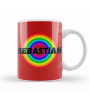 Sebastian Name personalized Custom   vintage Retro Rainbow Style Design Gift Baby Gift For Him Kupa Bardak Porselen