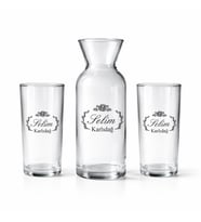 Kişiye Özel 3’lü Rakı Seti – 2 Adet Rakı Bardağı + Cam Karaf – Hediye Seti
