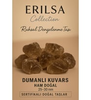 Sertifikalı Dumanlı Kuvars Taşı Kütle 25–30 mm Ham Doğal – Ruhsal Denge ve Arınma Taşı (Çok Renkli)