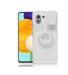 Xiaomi Mi 11 Lite Kılıf Sürgülü Kamera Lens Korumalı Yüzük Standlı Silikon - SSSSSS3278-7