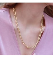 Gold Kaplama Trend Geçme Zincir Gümüş Kolye
