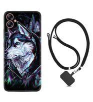 Samsung Galaxy A04E Kılıf Silikon Boyun Askılı İpli Desenli Silikon Dog Eyes 1761