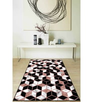 Bakır Petek Kaymaz Tabanlı Makinede Yıkanabilir Halı RV151 - 100 x 160 cm