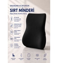 Ortopedik Visco Bel ve Sırt Destek Minderi – Ofis Koltuğu, Araç ve Ev İçin Ergonomik Konfor