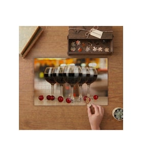 Şarap Kadehleri Tasarımı 240 parça Ahşap Puzzle Ahşap Kutuda MP00807