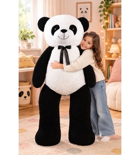 HARİKA PELUŞ Papyonlu Panda (%100 YERLİ) (Siyah - Beyaz)