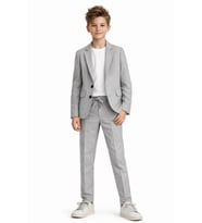 Erkek Çocuk Modern Casual Slim Fit Takım Elbise Ak2850 (Gri)
