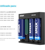 Lexroo 18650 Akıllı Şarj Cihazı XTAT MC4S USB C 16340 Lityum İyon Bataryalar ve NI-CD için Aynı