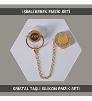 Sahi Aksesuar İsimli Zirkon Taşlı Silikon Bebek Emzik Seti(0-6 Ay Damaklı Şeffaf) TYBEZYI156Ş