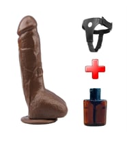 OdinsShop 25 cm Belden Bağlamalı Realistik Titreşimli Melez Vibratör Dildo Penis