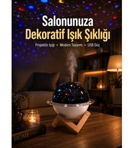 Gece lambası özellikli taşınabilir nemlendirici ve aromaterapi cihazı USB girişli