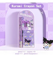 Sanrio Kuromi Cinnamoroll Kuromi Kırtasiye Seti 12 Parça Kuromi Kırtasiye Seti