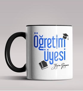 Kişiye Özel Öğretim Üyesi Tasarımlı Siyah Renk Kupa Bardak  (Siyah)