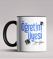 Kişiye Özel Öğretim Üyesi Tasarımlı Siyah Renk Kupa Bardak  (Siyah)