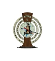 e38 EL İŞÇİLİĞİ KAYSERİ ATATÜRK HEYKELİ TAKVİMLİ MASA SAATİ 25x20 cm- 6012 (Karışık)