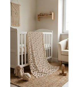 Leopar Desenli Soft Touch Termal Bebek Battaniyesi CBT0009 (Çok Renkli)