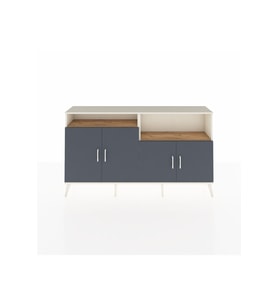 Arges Konsol 4 Raflı 4 Kapaklı 176x30x99 Aytaşı-Antrasit/Çam