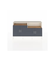 Arges Konsol 4 Raflı 4 Kapaklı 176x30x99 Aytaşı-Antrasit/Çam