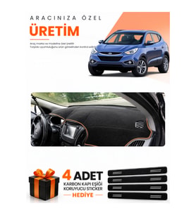 HYUNDAİ İX35 (2009-2015) Uyumlu Torpido Koruma Örtüsü Oto Kılıfı - Siyah Kahverengi