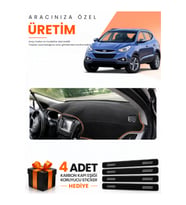 HYUNDAİ İX35 (2009-2015) Uyumlu Torpido Koruma Örtüsü Oto Kılıfı - Siyah Kahverengi