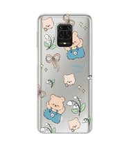 Redmi Note 9 Pro / 9s Uyumlu Happy Bears Tasarımlı Şeffaf Telefon Kılıfı